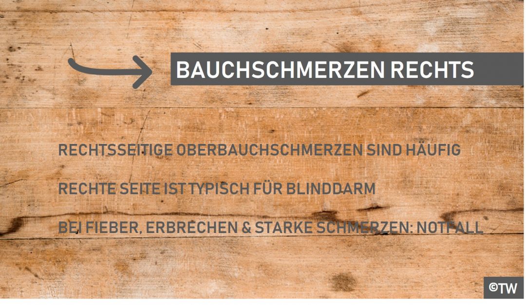 Bauchseite schmerzen rechten an der Schmerzen in