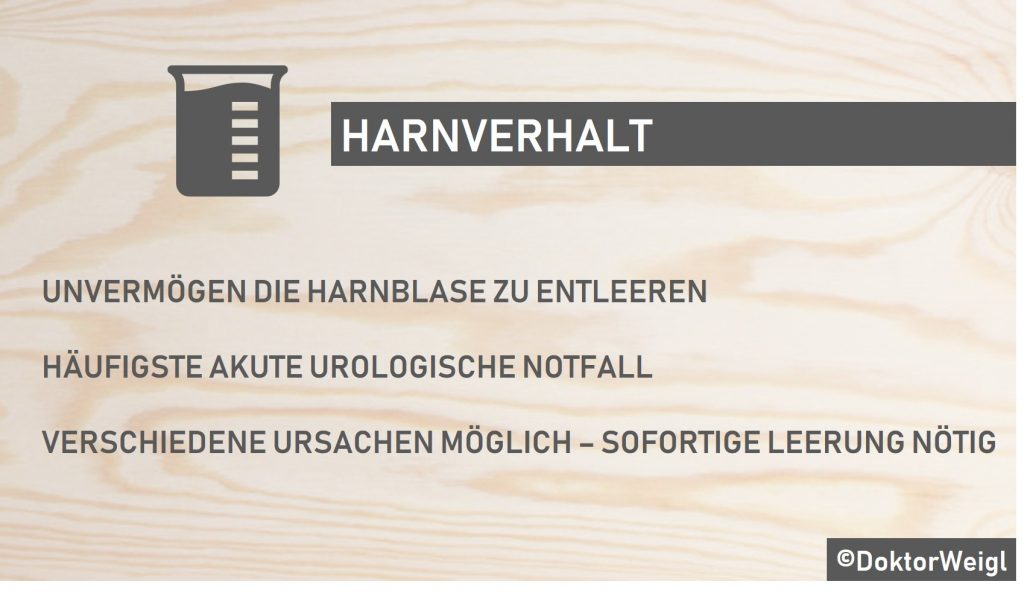 DoktorWeigl erklärt Harnverhalt (Ischurie) – Wenn die Blase nicht
