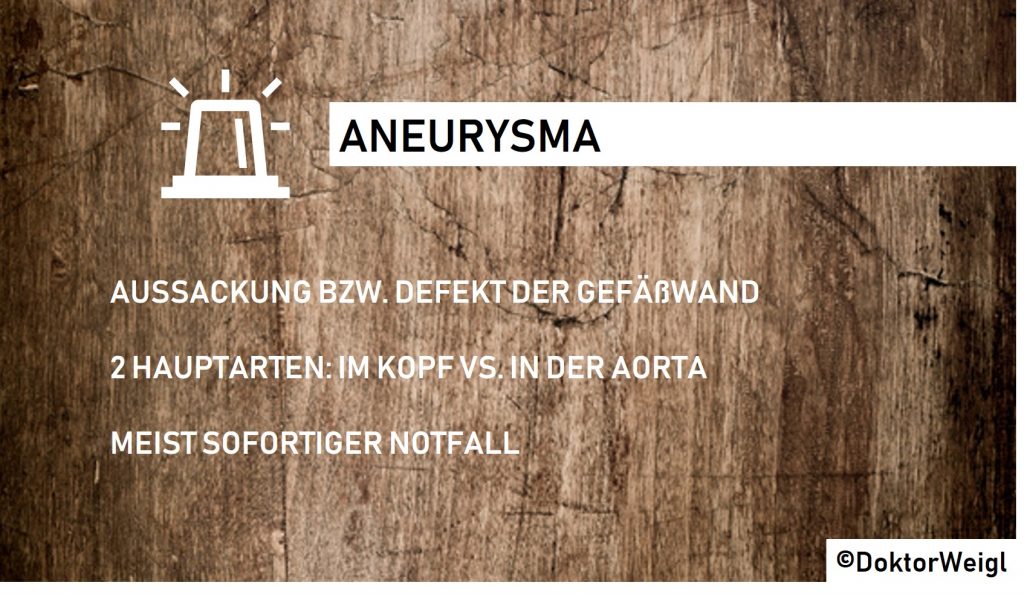 DoktorWeigl erklärt Aneurysma im Kopf, Aorta, Bauch – Was ist das? Was tun?