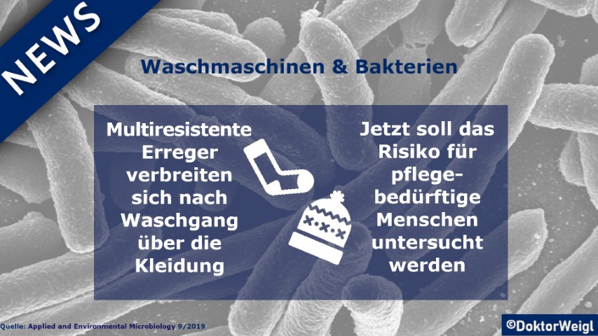 Multiresistente Keime verbreiten sich nach Waschgang über Kleidung